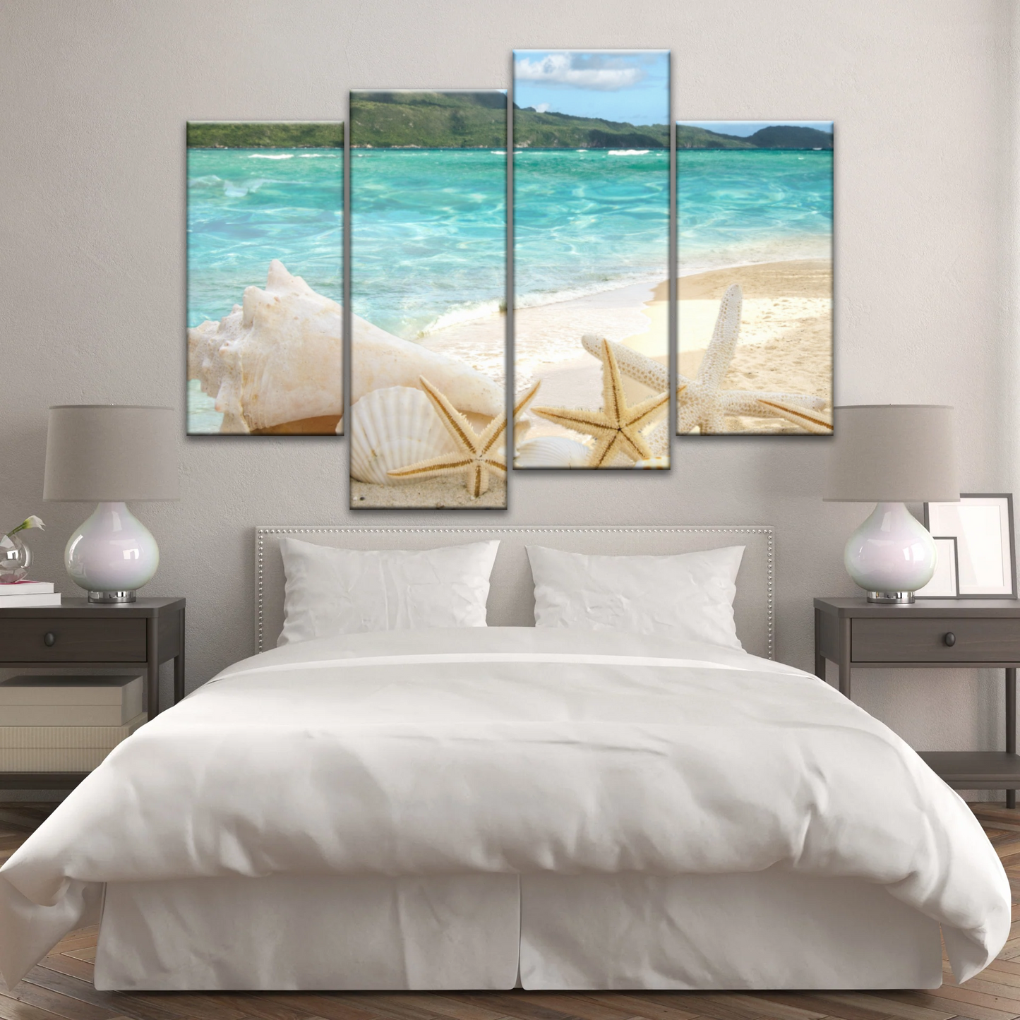 Shells On The Beach Tropical Ocean Landscape Picture Printing Canvas