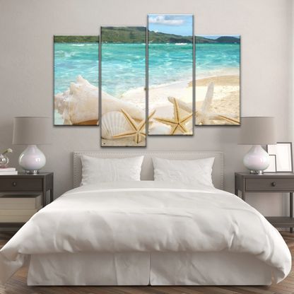 Shells On The Beach Tropical Ocean Landscape Picture Printing Canvas