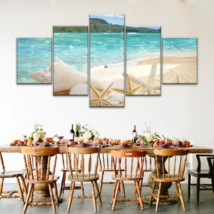 Shells On The Beach Tropical Ocean Landscape Picture Printing Canvas