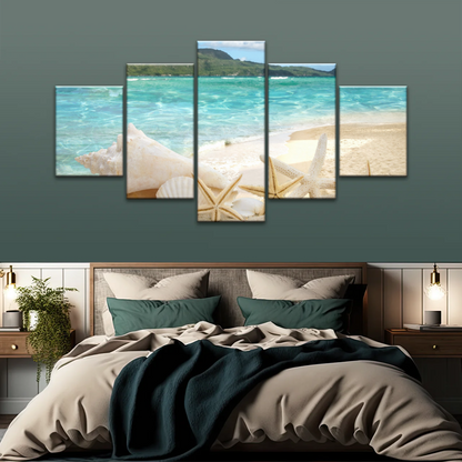 Shells On The Beach Tropical Ocean Landscape Picture Printing Canvas