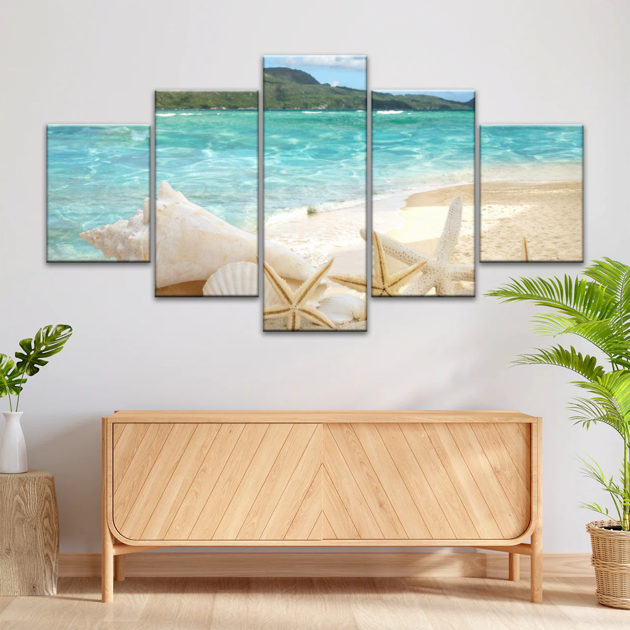 Shells On The Beach Tropical Ocean Landscape Picture Printing Canvas