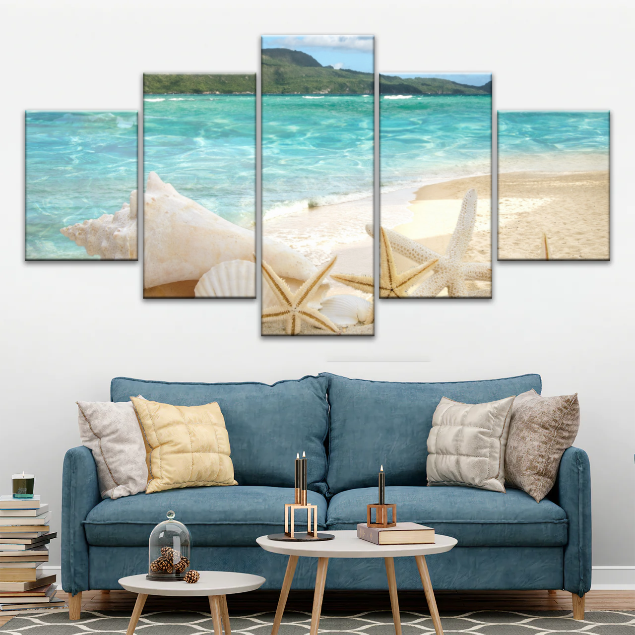 Shells On The Beach Tropical Ocean Landscape Picture Printing Canvas