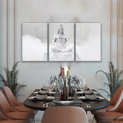 Hindu Deity Statue Shiva in the Mist Canvas Prints Wall Art