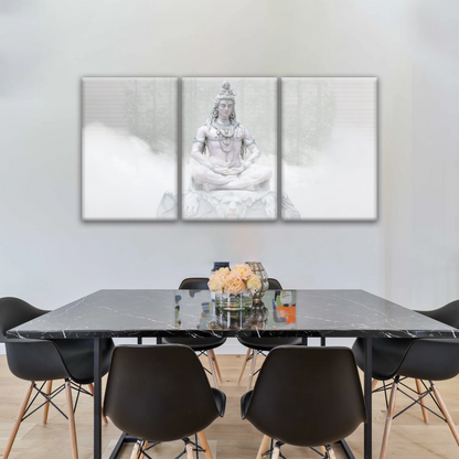 Hindu Deity Statue Shiva in the Mist Canvas Prints Wall Art
