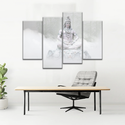Hindu Deity Statue Shiva in the Mist Canvas Prints Wall Art