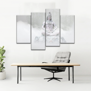 Hindu Deity Statue Shiva in the Mist Canvas Prints Wall Art