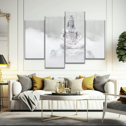 Hindu Deity Statue Shiva in the Mist Canvas Prints Wall Art