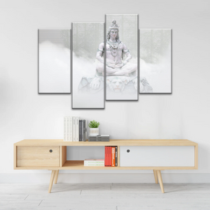 Hindu Deity Statue Shiva in the Mist Canvas Prints Wall Art