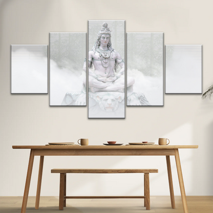 Hindu Deity Statue Shiva in the Mist Canvas Prints Wall Art