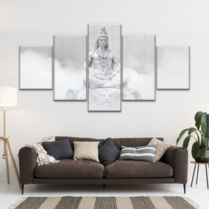 Hindu Deity Statue Shiva in the Mist Canvas Prints Wall Art