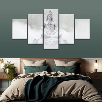 Hindu Deity Statue Shiva in the Mist Canvas Prints Wall Art