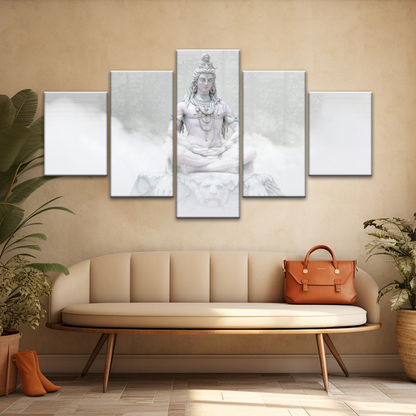 Hindu Deity Statue Shiva in the Mist Canvas Prints Wall Art