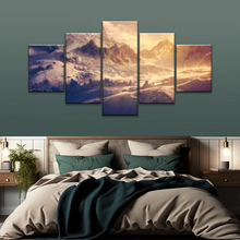 Load image into Gallery viewer, Snow Mountains Under The Golden Sunshine Wall Art Painting