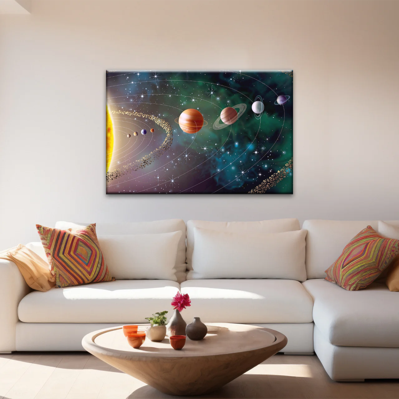Solar System Universe Sun And Planets Canvas Wall Prints