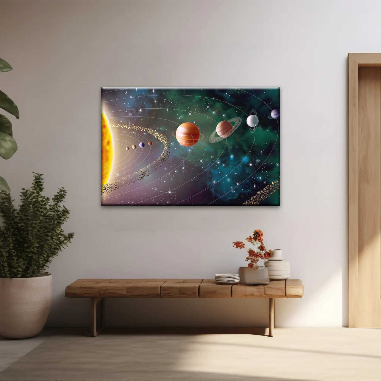 Solar System Universe Sun And Planets Canvas Wall Prints