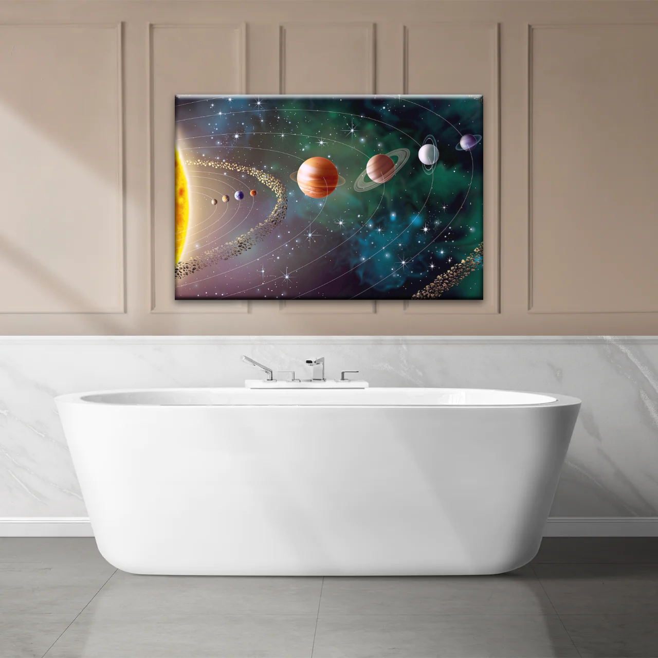 Solar System Universe Sun And Planets Canvas Wall Prints
