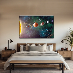 Solar System Universe Sun And Planets Canvas Wall Prints