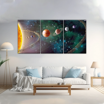 Solar System Universe Sun And Planets Canvas Wall Prints