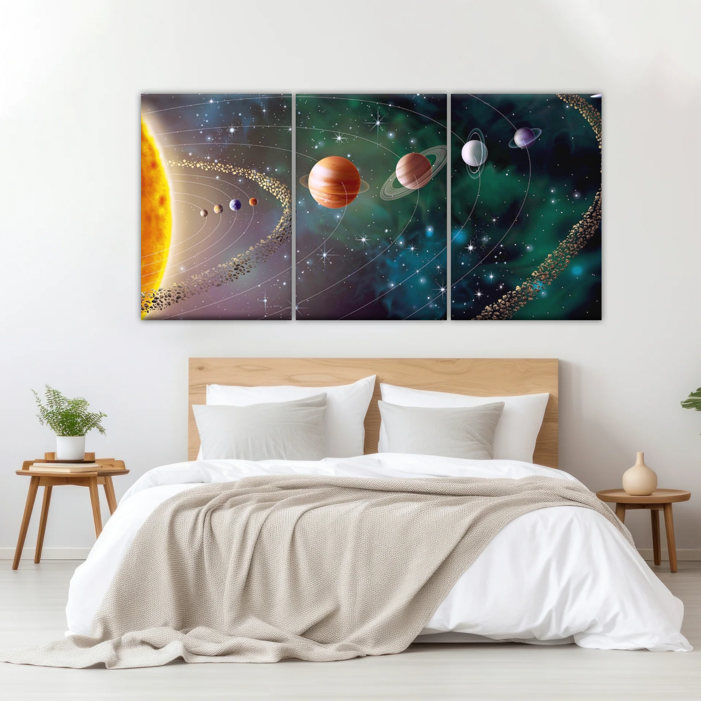 Solar System Universe Sun And Planets Canvas Wall Prints
