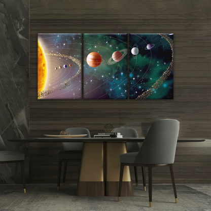 Solar System Universe Sun And Planets Canvas Wall Prints