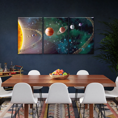 Solar System Universe Sun And Planets Canvas Wall Prints
