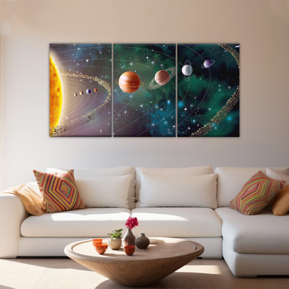 Solar System Universe Sun And Planets Canvas Wall Prints