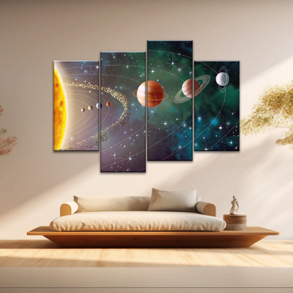 Solar System Universe Sun And Planets Canvas Wall Prints