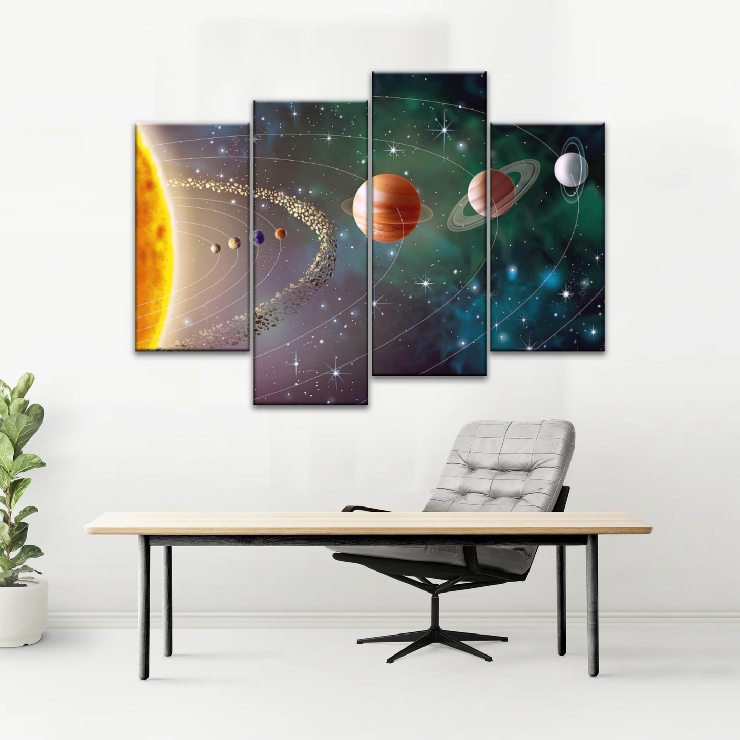 Solar System Universe Sun And Planets Canvas Wall Prints