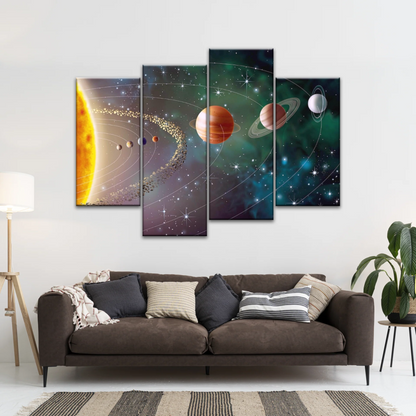 Solar System Universe Sun And Planets Canvas Wall Prints