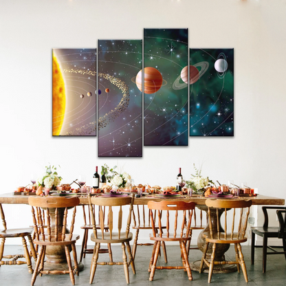 Solar System Universe Sun And Planets Canvas Wall Prints