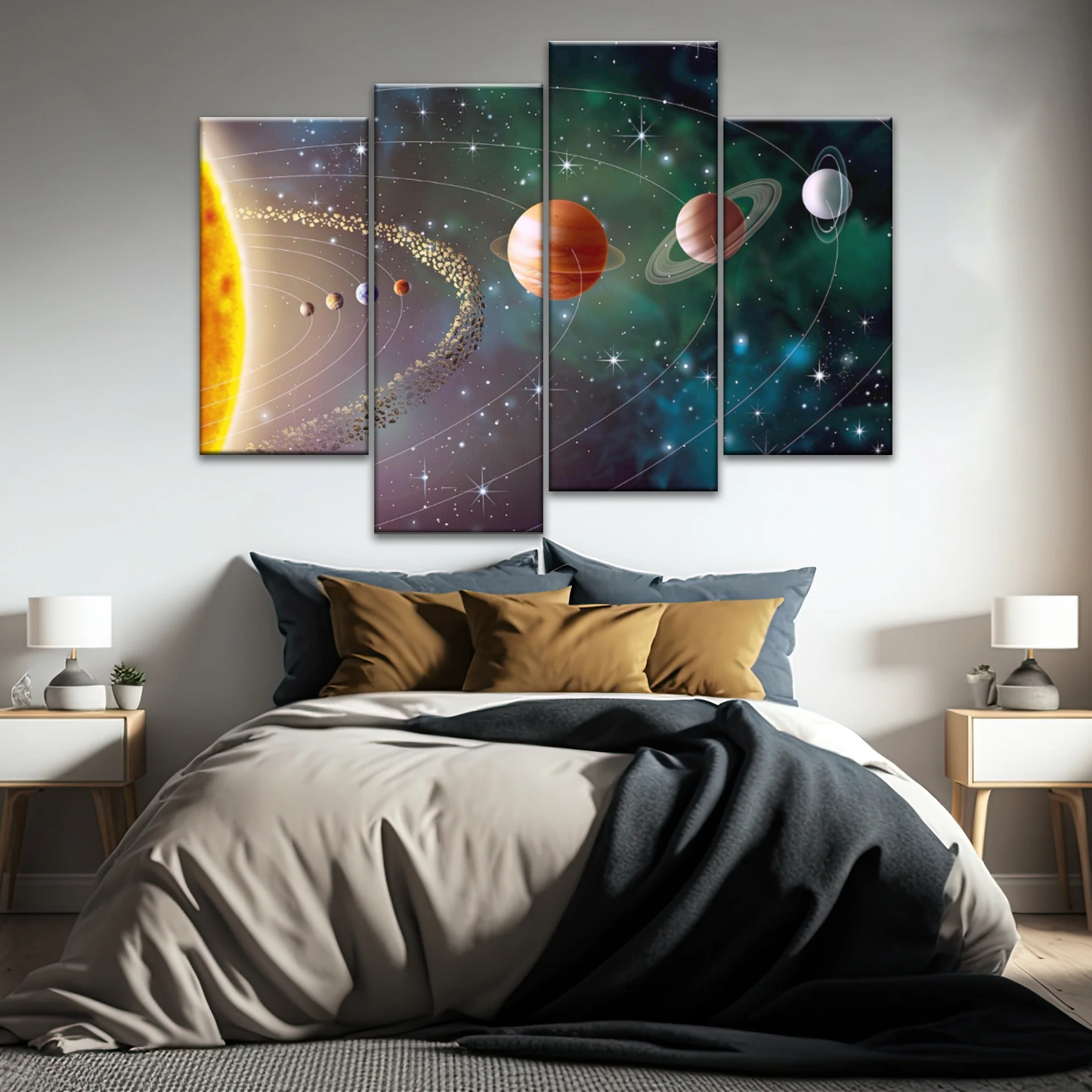 Solar System Universe Sun And Planets Canvas Wall Prints
