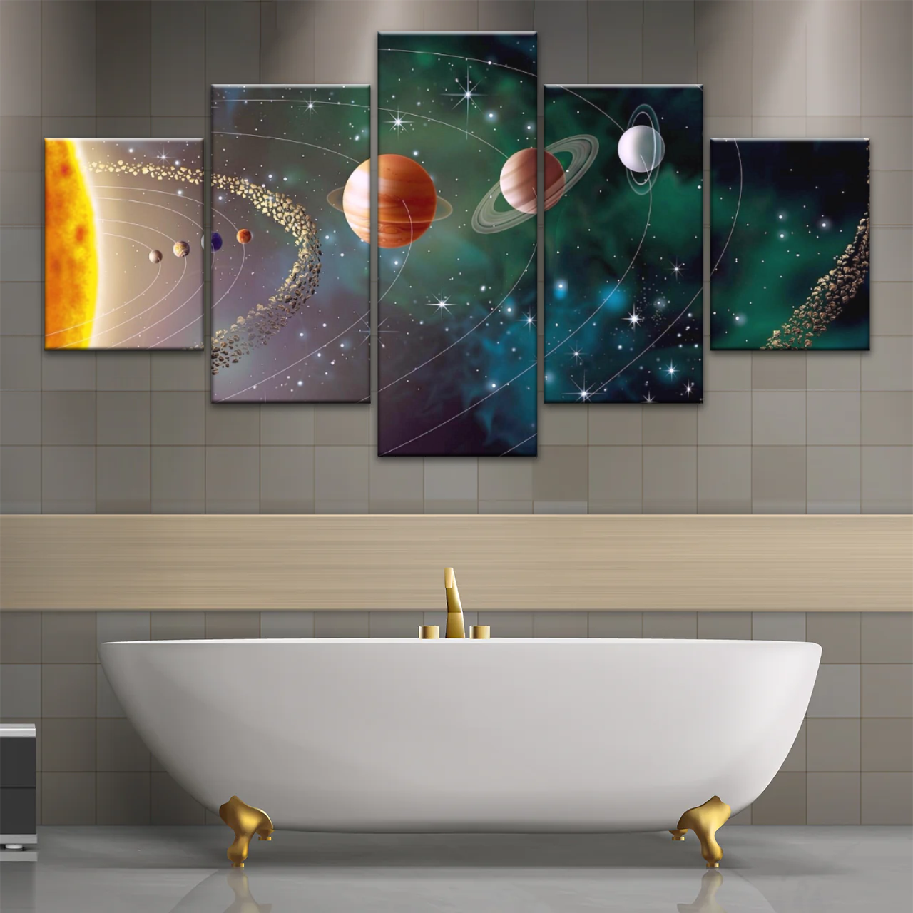 Solar System Universe Sun And Planets Canvas Wall Prints