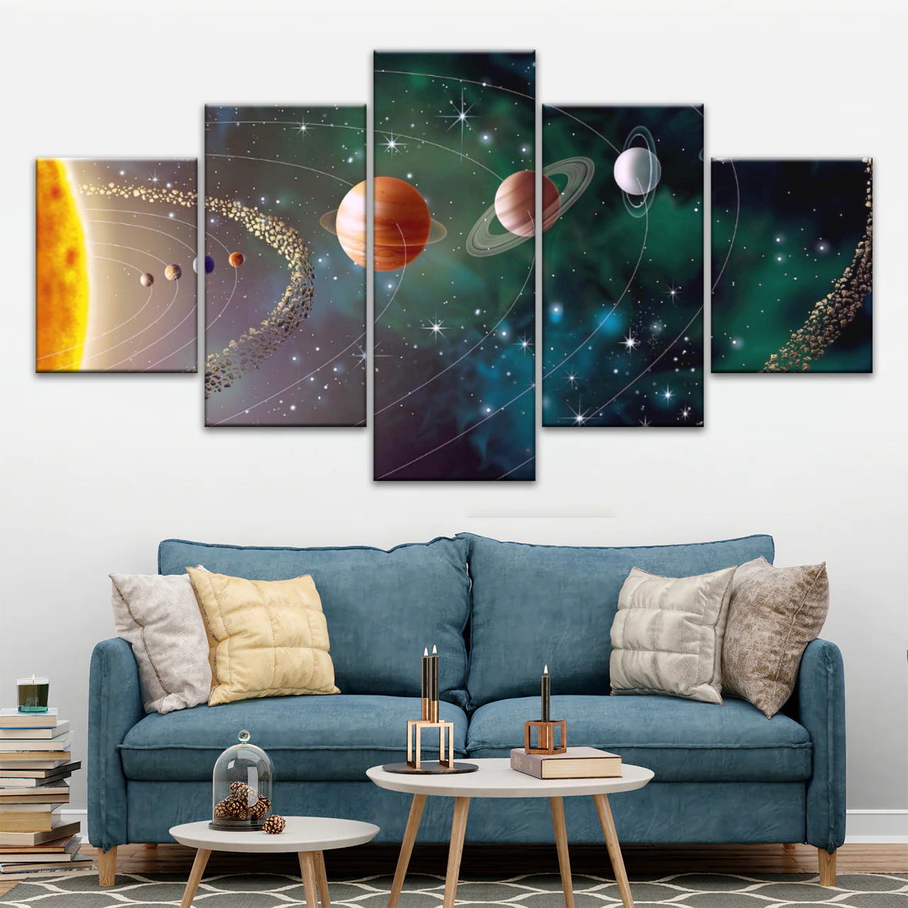 Solar System Universe Sun And Planets Canvas Wall Prints