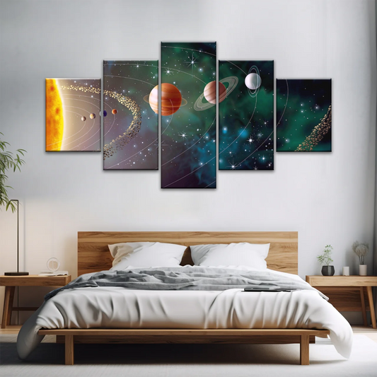 Solar System Universe Sun And Planets Canvas Wall Prints