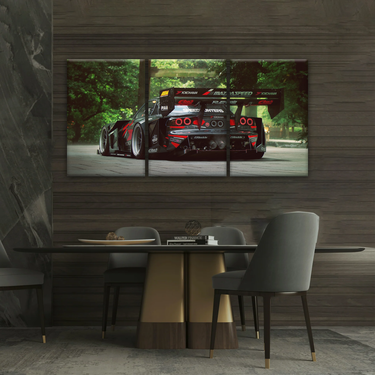 Sports Car Mazda Tuning Black Cars Print On Canvas