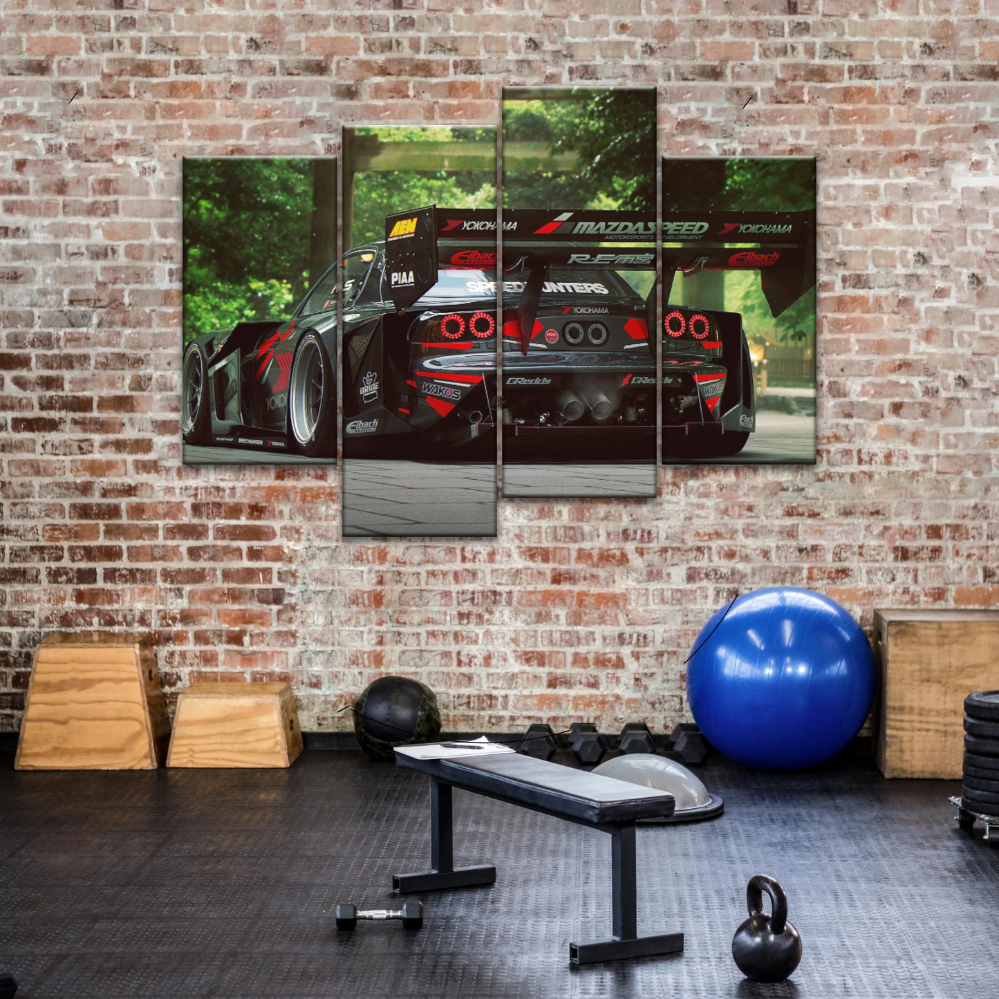 Sports Car Mazda Tuning Black Cars Print On Canvas