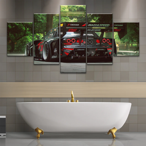 Sports Car Mazda Tuning Black Cars Print On Canvas