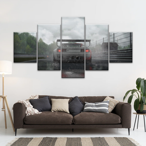 Gray Sports Car Canvas Art Prints