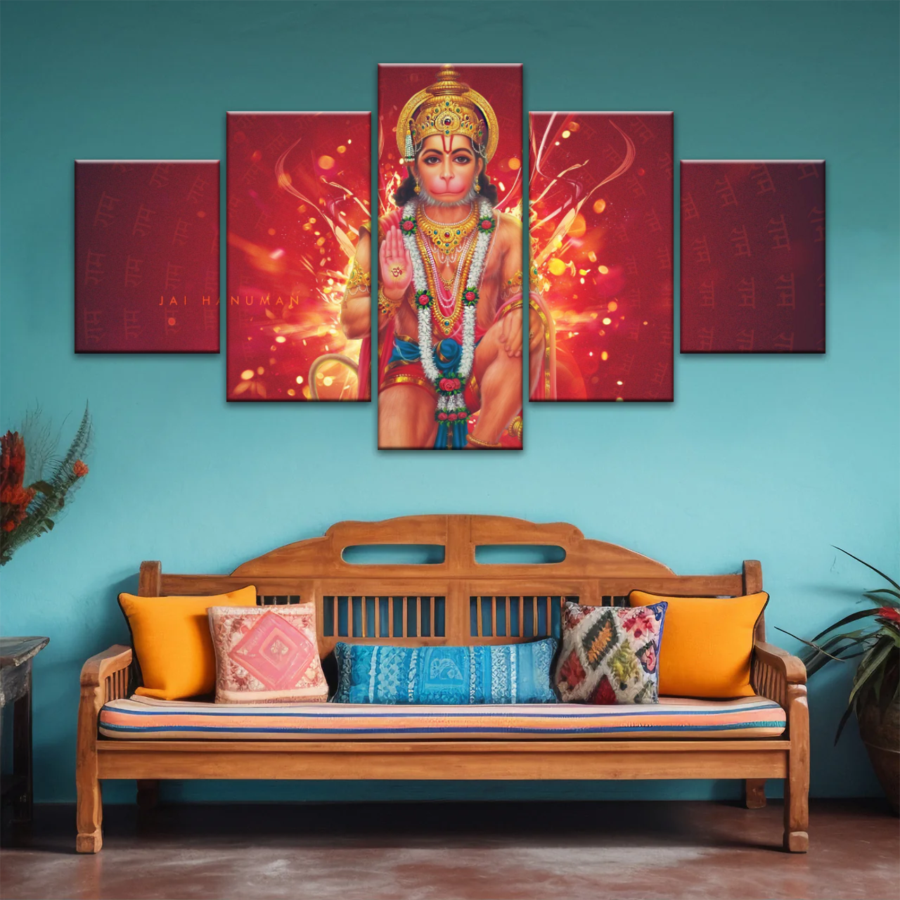 Hindu God Lord Hanuman, Sri Anjaneya, Canvas Prints Wall Art