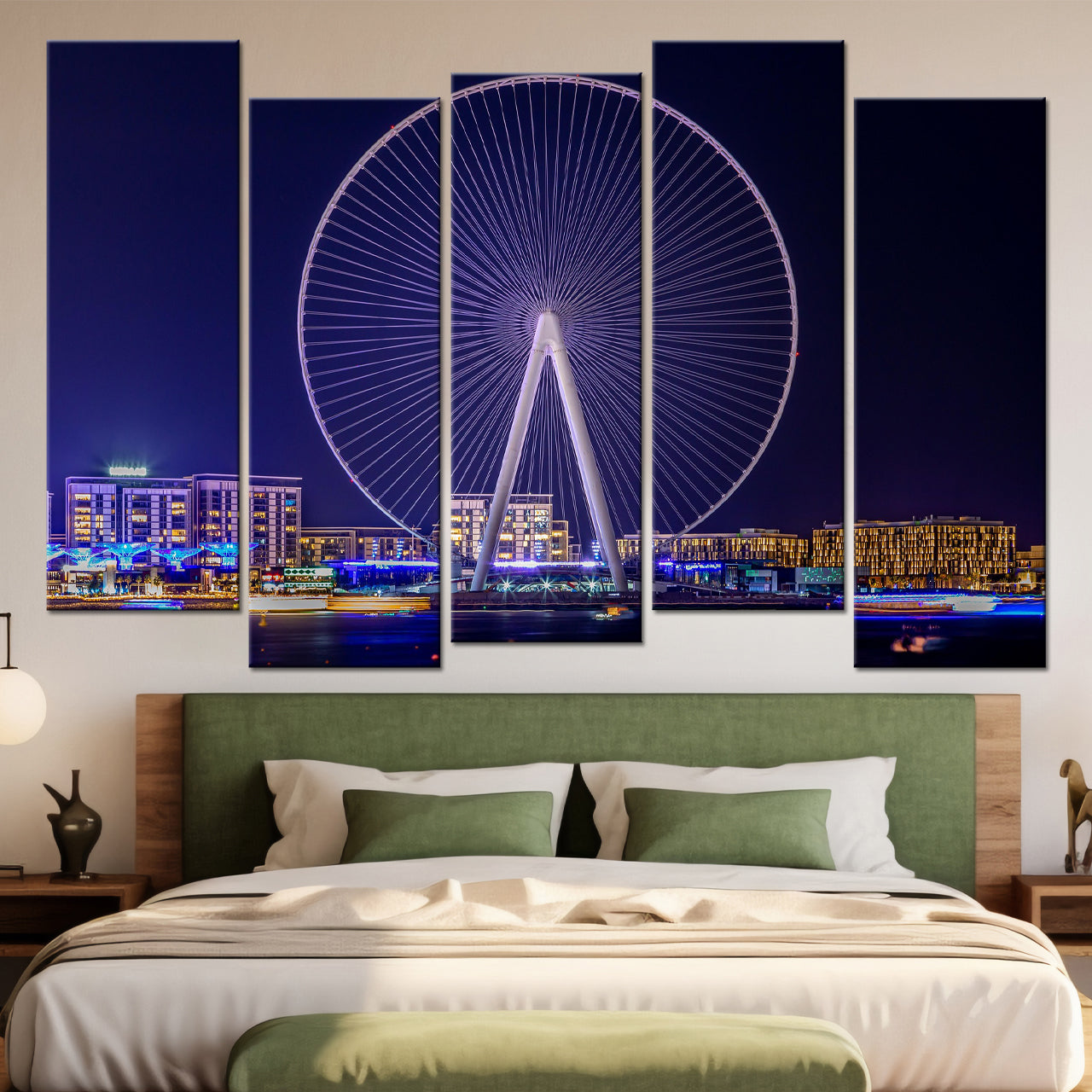 5 Piece Staggered Canvas Art Equal Size