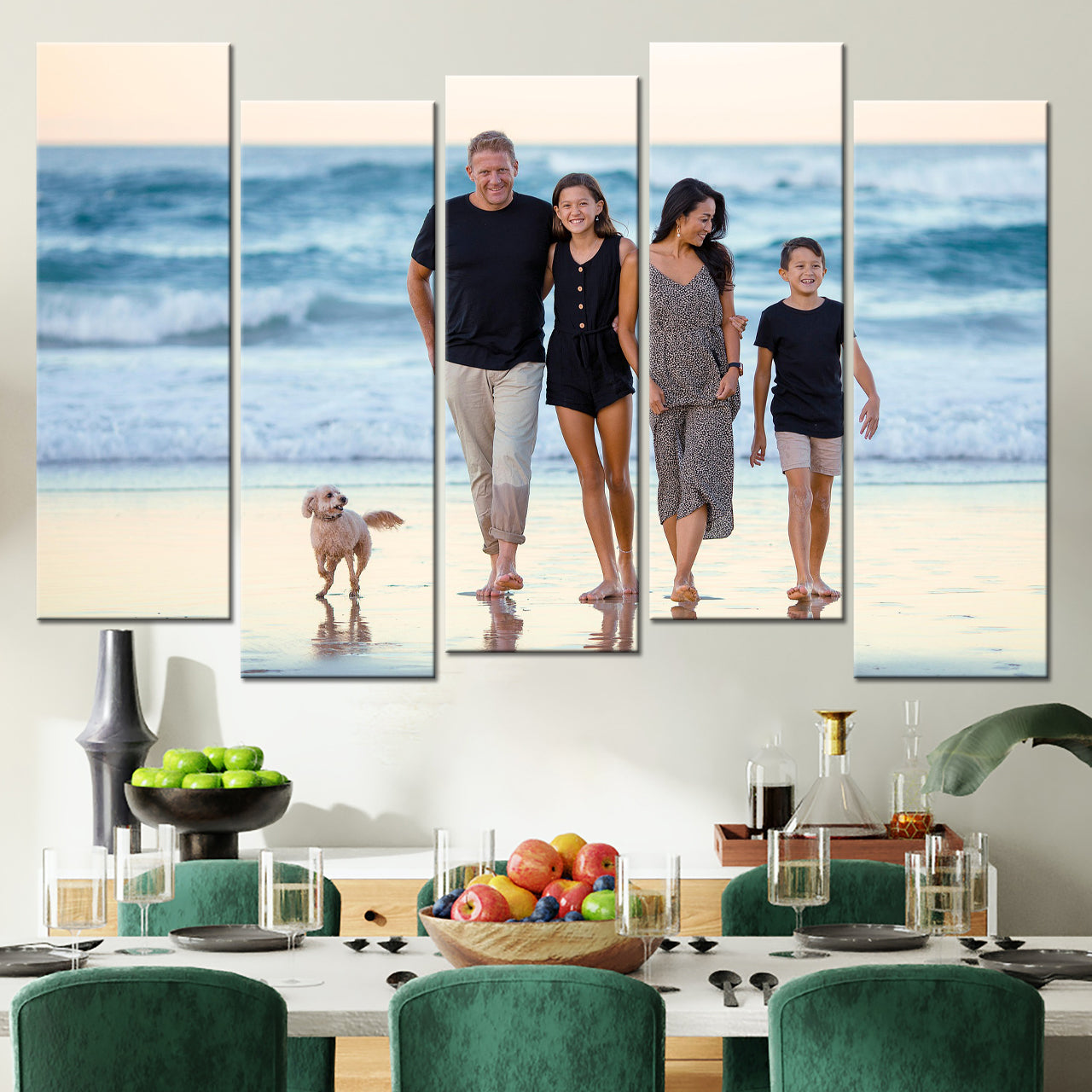 5 Piece Staggered Canvas Art Equal Size
