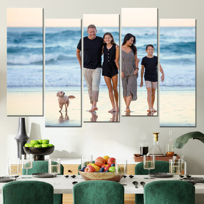 5 Piece Staggered Canvas Art Equal Size
