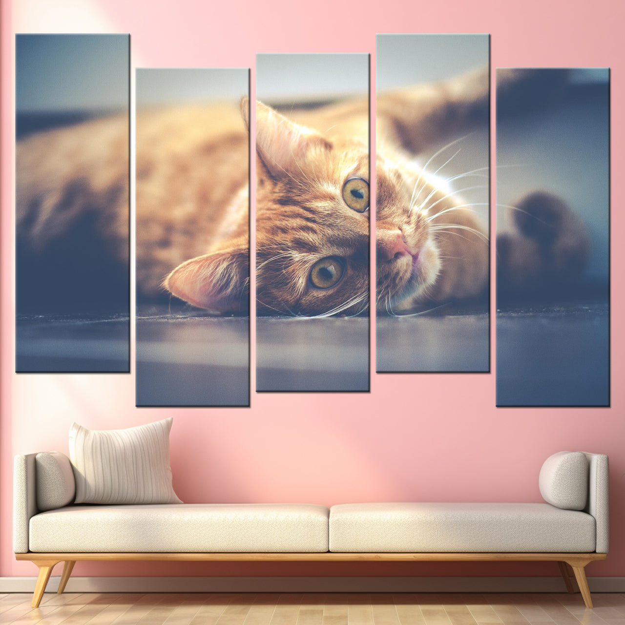 5 Piece Staggered Canvas Art Equal Size