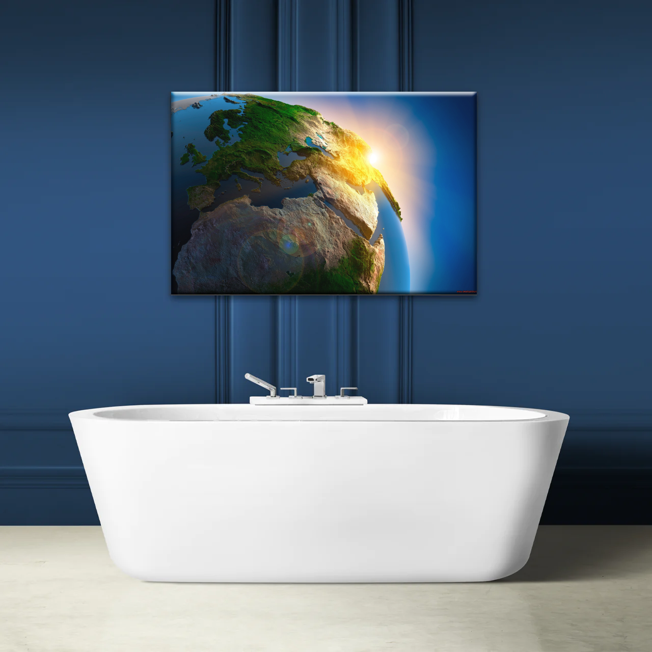 Sunlight Through Earth Planet Photo To Canvas Print