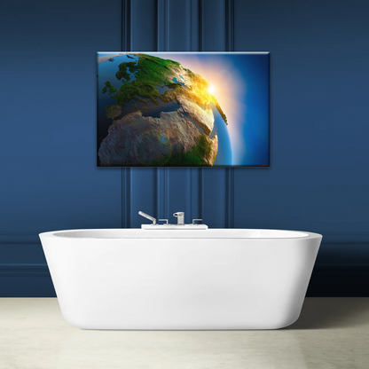 Sunlight Through Earth Planet Photo To Canvas Print