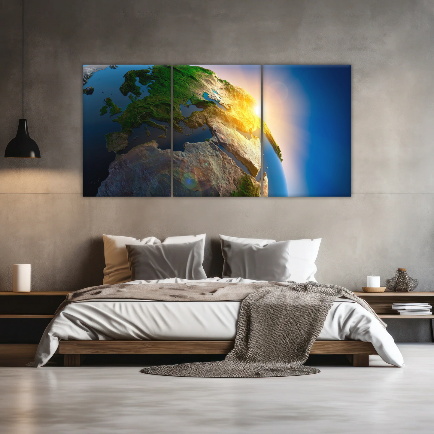 Sunlight Through Earth Planet Photo To Canvas Print