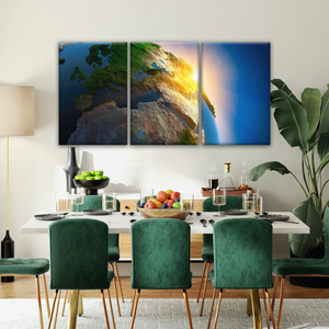 Sunlight Through Earth Planet Photo To Canvas Print