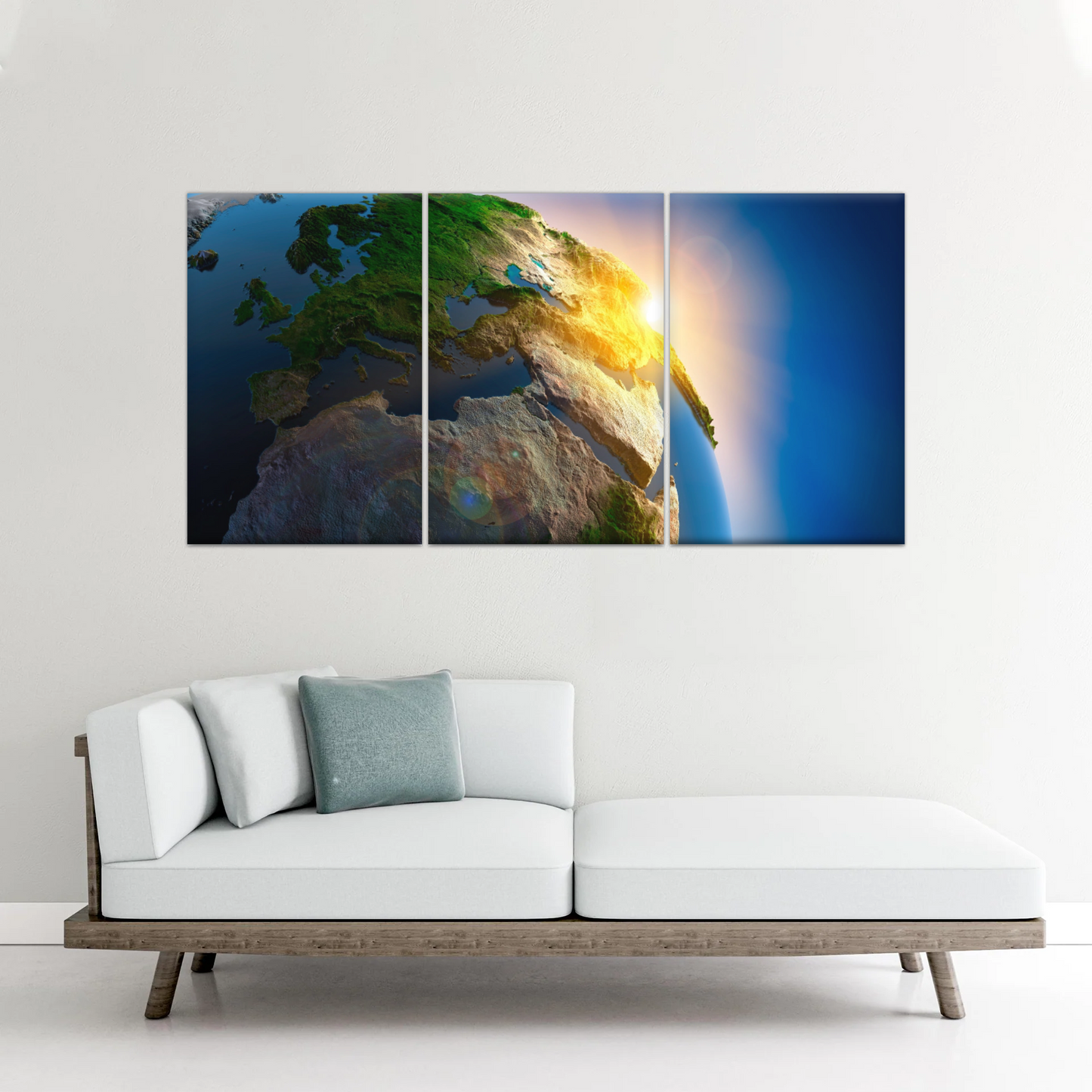 Sunlight Through Earth Planet Photo To Canvas Print
