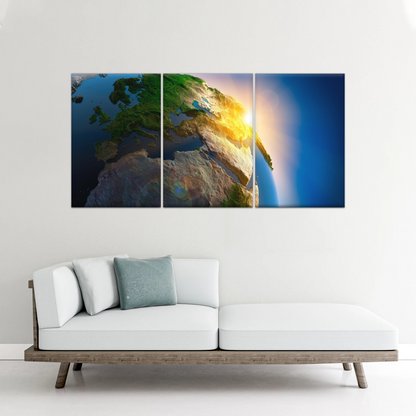 Sunlight Through Earth Planet Photo To Canvas Print