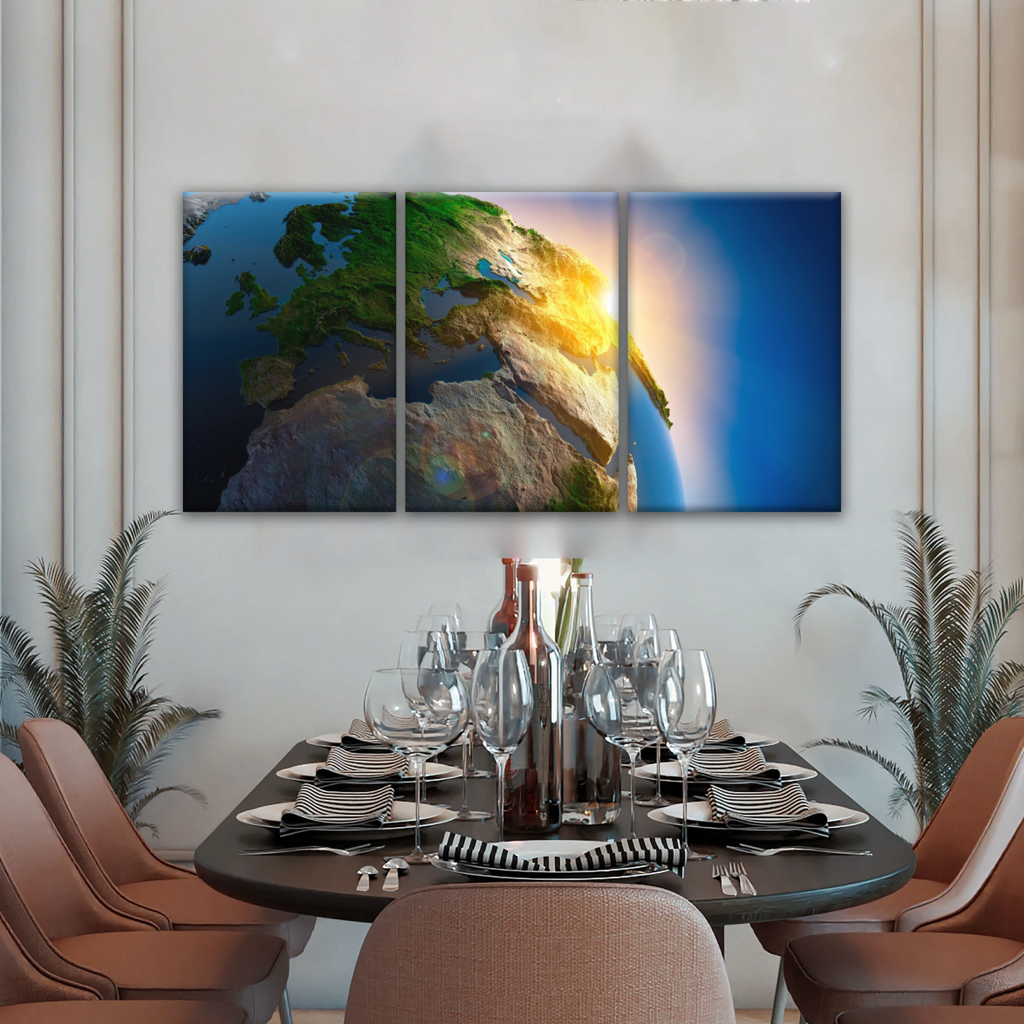 Sunlight Through Earth Planet Photo To Canvas Print